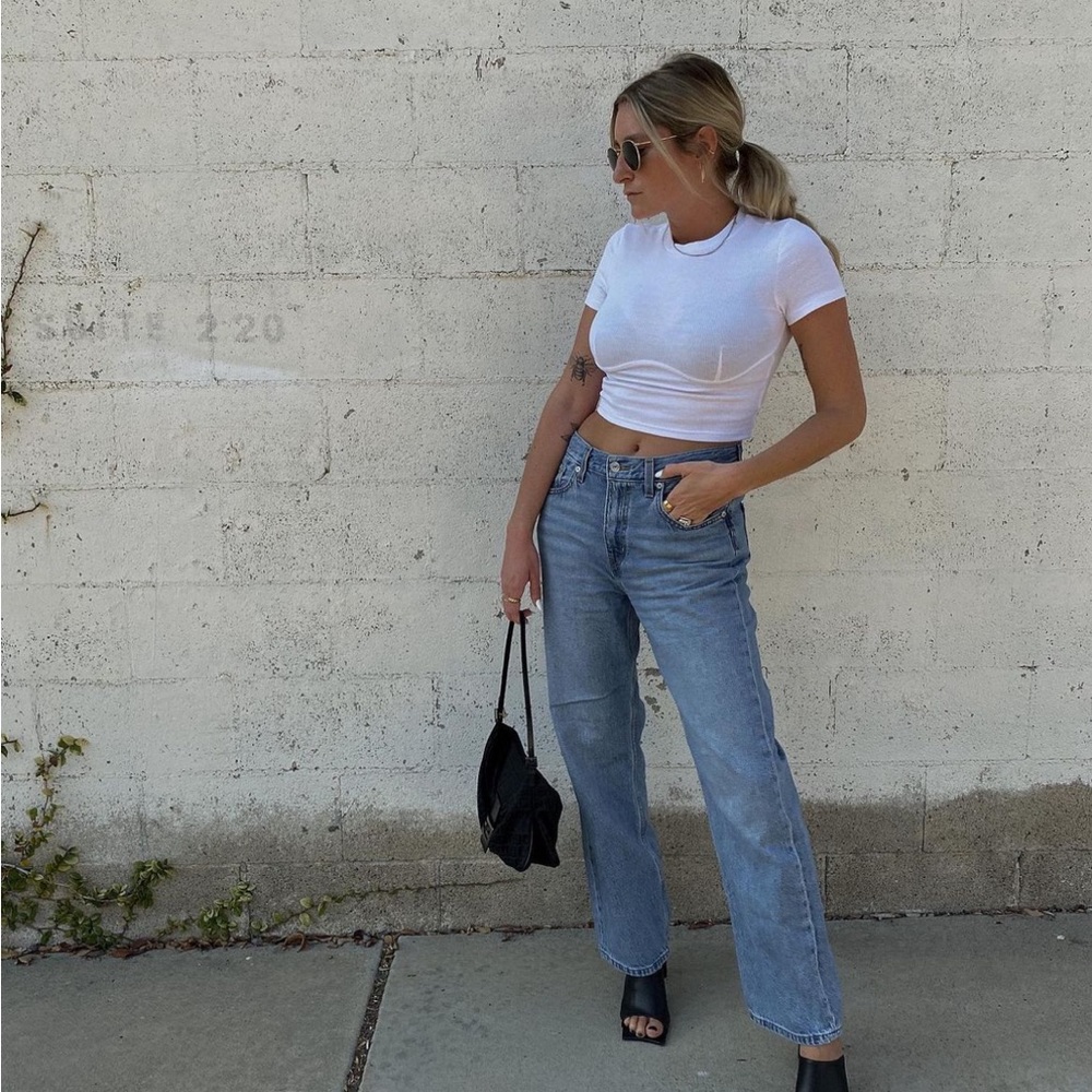 Ribbed Baby Tee w/ Corset Details